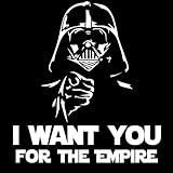 I Want You for The Empire Darth Vader 6' Vinyl Sticker Car Decal (6' White)