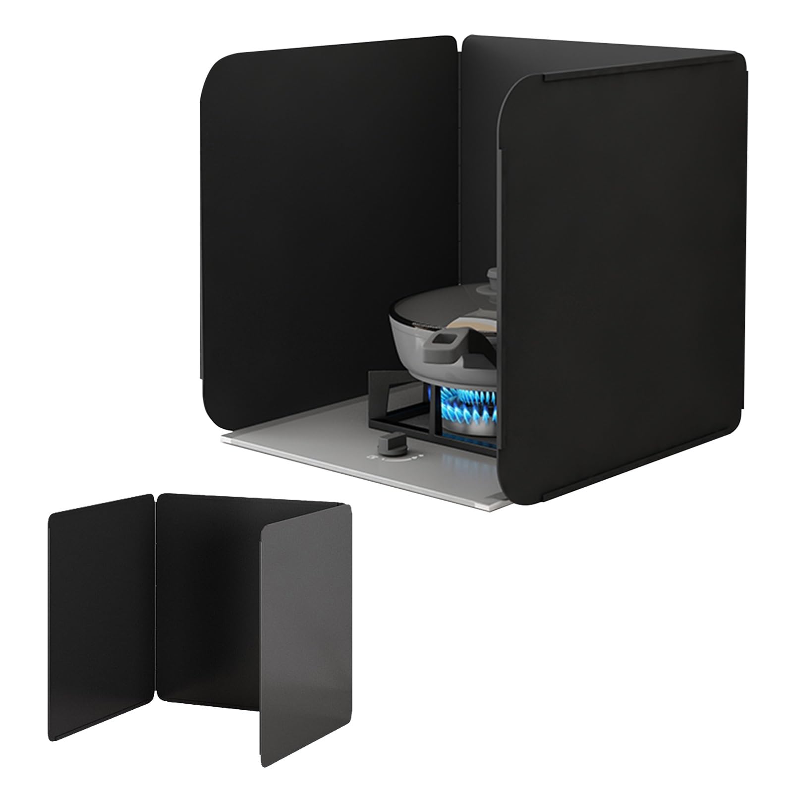AFQBOEQXY Splatter Guard Splash Back, Stove Backsplash Grease Splatter Guard With Heat Insulation Black Multiple Sizes(50x50x50cm)
