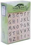 EK Success Image Tree Wood Handle Rubber Stamp Set, Susy Ratto Brush Letter Alphabet/Upper