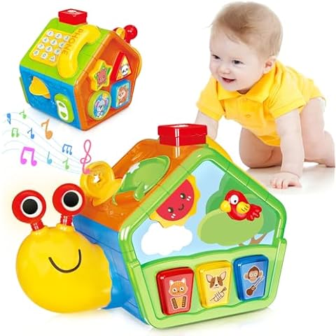 Snail Crawling Toys for 1 Year Old Boys Girls, Musical Baby Toys for 6-12 Months, Early Development Learning Toys for 12-18 Months, Birthday Gifts for 1-2 Year Old Toddlers Cover