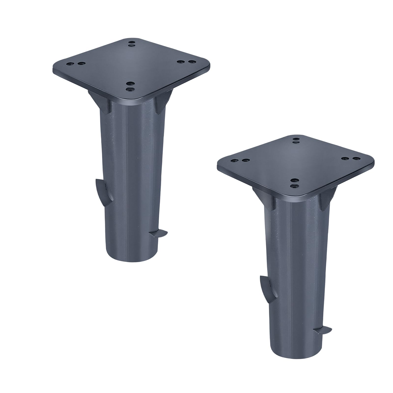 Aufun 2 Stück Metall Bodenplatte Sonnenschirmständer für Sonnenschirme, Universal Bodenhülse, Robust Bodenanker- einfache Montage (Grau)