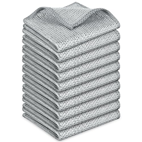 Vicloon Paños de Alambre Multiusos,10pcs Trapos de Alambre para Lavar Platos,Paño de Limpieza Reutilizable de Alambre de Cocina,Wire Dishwashing Rags for Wet and Dry,Non-Scratch Wire Dishcloth