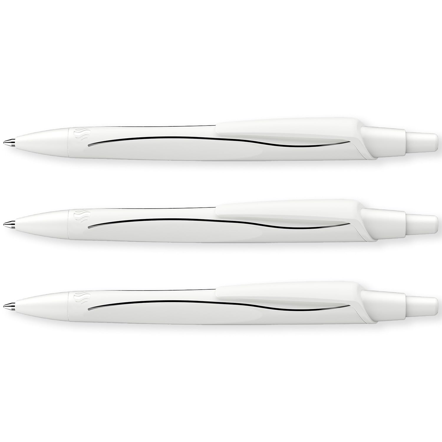 Schneider Reco Ballpoint Pen Medium Pen, White Barrel/Black Ink, 3 Pack