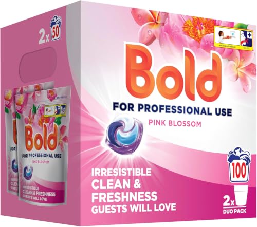 Image of Bold Platinum Pods, Laundry Detergent, Washing Liquid Pods/Capsules, 100 Washes - Pink Blossom - Extra Clean & Fresh