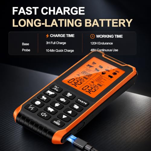 Wireless Bluetooth Meat Thermometer Digital DROPS TO (Orange only) - image 6