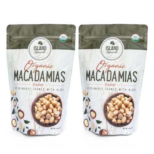 Island Harvest Unsalted Organic Macadamia Nuts - 100% Hawaiian Unsalted