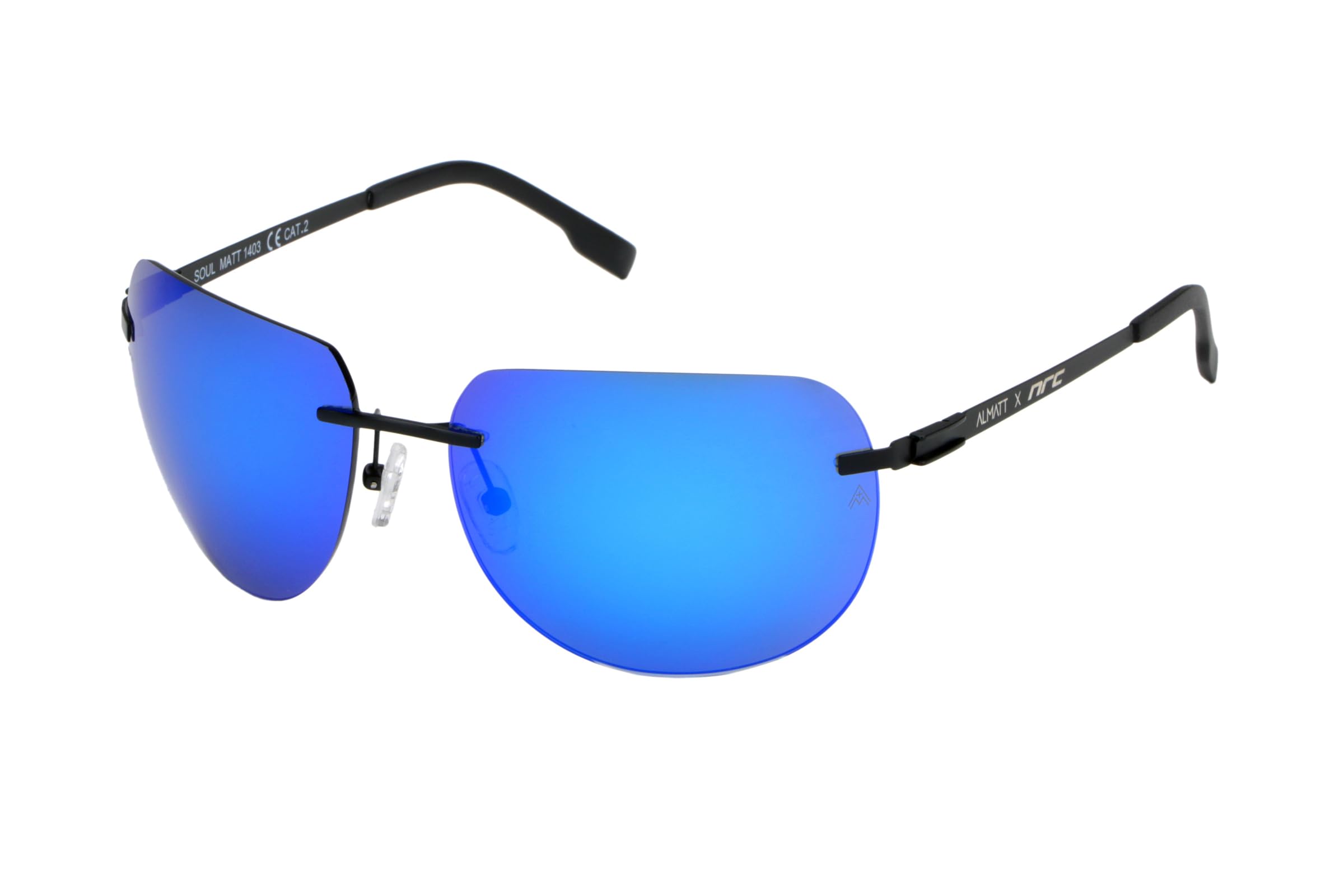nrc Sportbrille Herren Damen Soul Matt - verspiegelte Gläser Matt - Sonnenbrille Damen Herren Strapazierfähig mit Metallrahmen - Lifestyle Sport - UV-Schutz