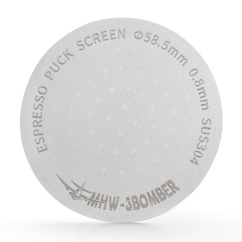 MHW-3BOMBER Puck Screen Tamis à expresso 58 mm, 0,8 mm d'épaisseur pour porte-filtre, 180 μm en acier inoxydable, accessoires pour expresso, accessoires barista, filtre pour filtre Porta 58 mm, modèle