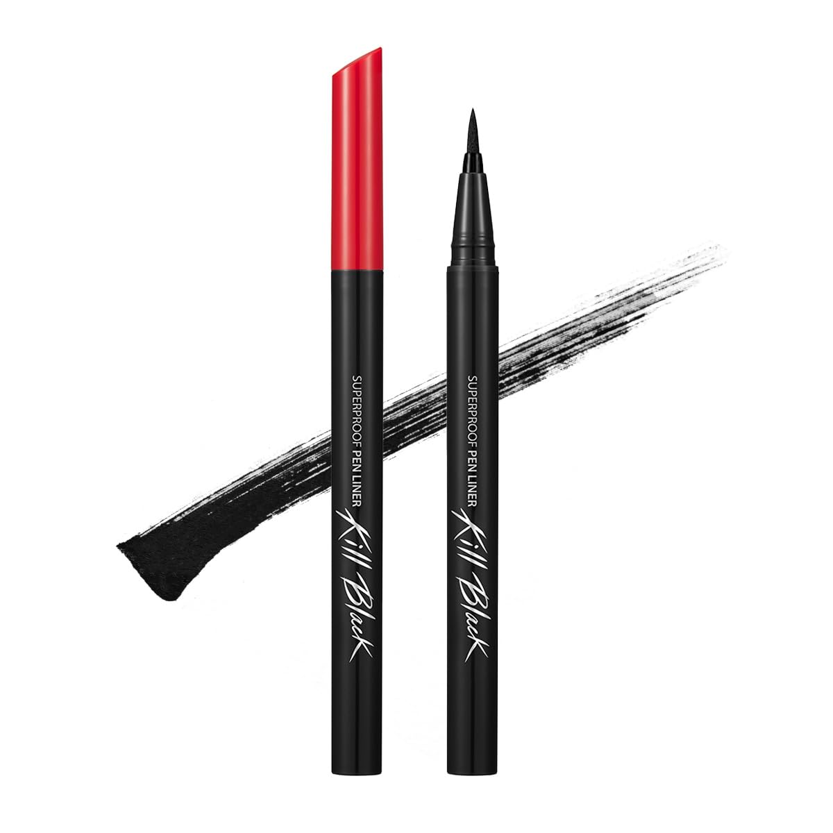 CLIO Superproof Pen Liquid Eyeliner, Ultra Precision Sponge Tip, One Stroke High Pigment Color, Waterproof Smudge Proof Long Wear, Fast Dry Formula, Sharp Wing Tightline Definition (001 Black)