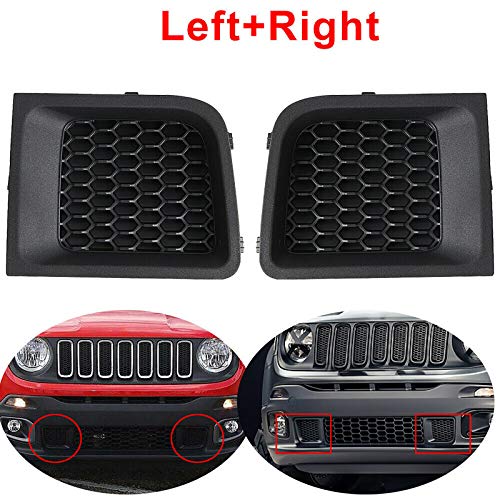 Kqiang Front Left and Right Lower Bumper Grille Insert Bezel Cover Replacement For Jeep Renegade 2015-2017