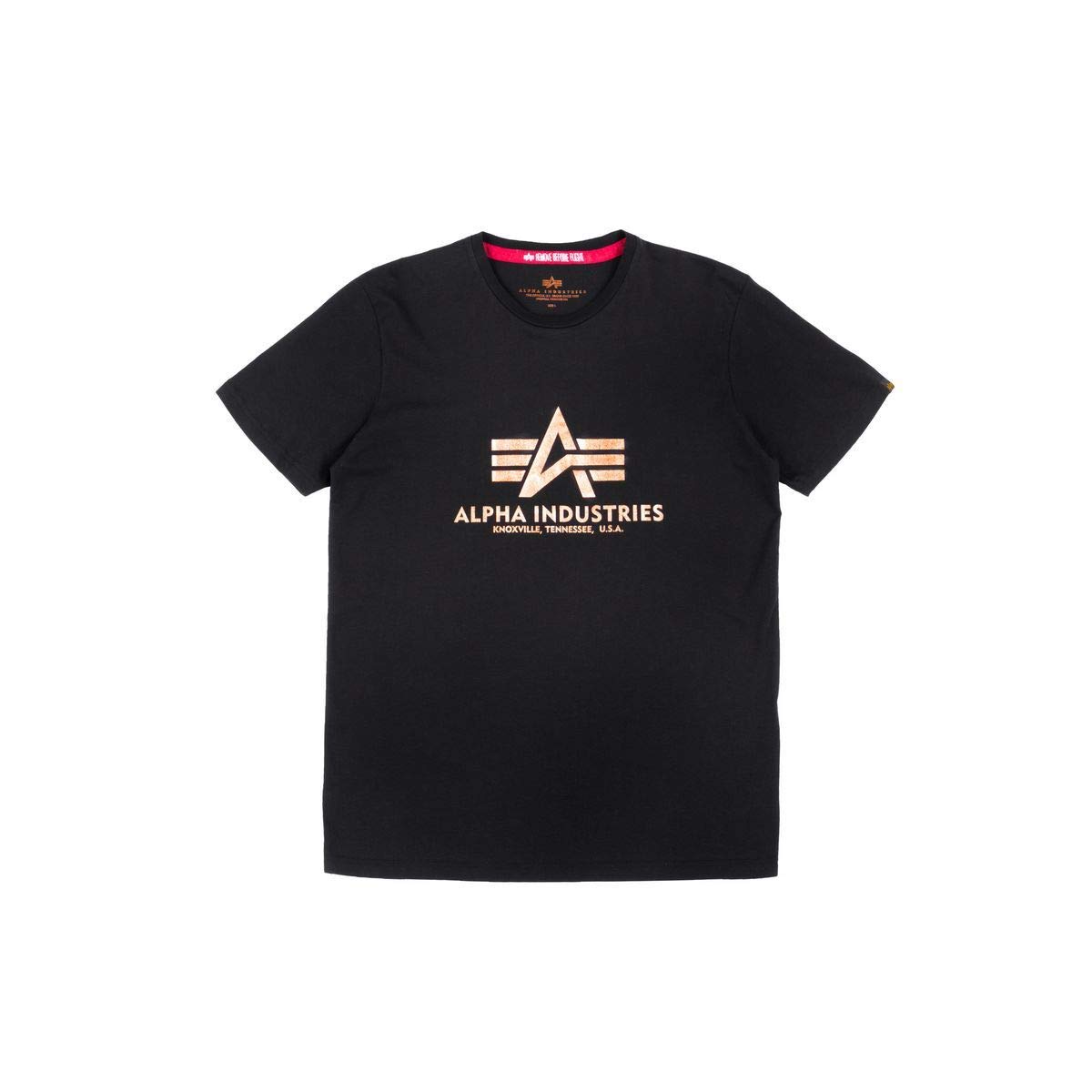 Alpha Industries Basic Foil Print T-Shirt for Men Black/Gold