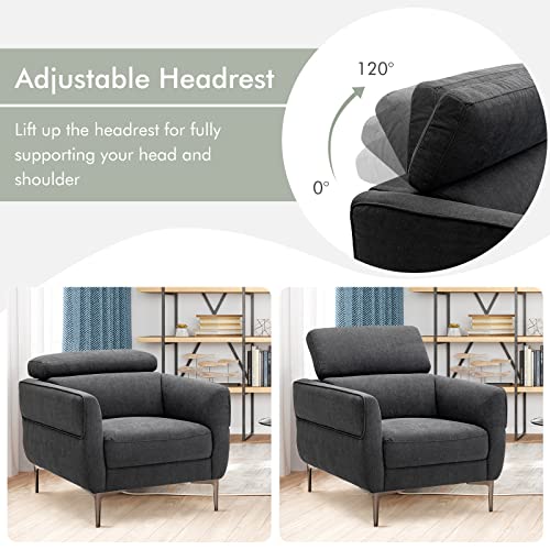 Sillón Plegable Tela Gris miniatura 4