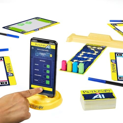 Mattel Games Pictionary vs AI - Jeu De Société Interactif Contre Intelligence Artificielle, Jeu Dessin, Pour 2 À 4 Joueurs, Jouet Enfants Et Adultes, A Partir De 8 Ans, Version Française, HYH76