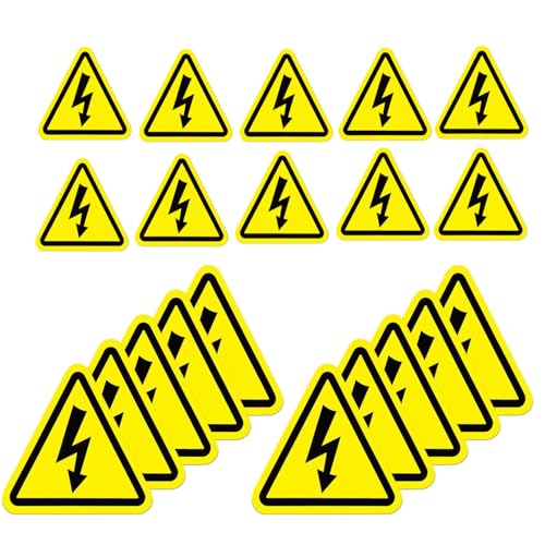 BOBOZHONG Señal Riesgo Electrico,20 Piezas Pegatina Riesgo Electrico Señal Pegatina Peligro Señal Adhesiva Cuadro Eléctrico Triángulo con Rayo para Cuadro Electrico para Exterior/Interior