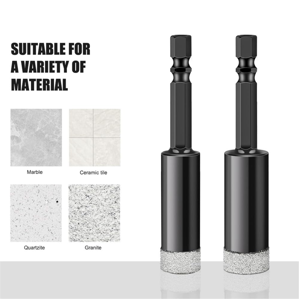 Wiertło diamentowe rdzeniowe, piła otworowa z chwytem sześciokątnym, lutowane próżniowo do wiercenia w kamieniu i płytkach(10pcs 10mm)