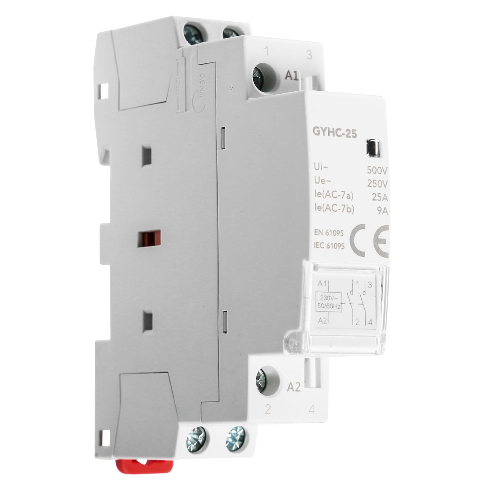 Ailao Contacteur AC, Contacteur AC Domestique Monophasé Contacteur Automatique Montage 2P 63A 2NO 220V sur Rail DIN