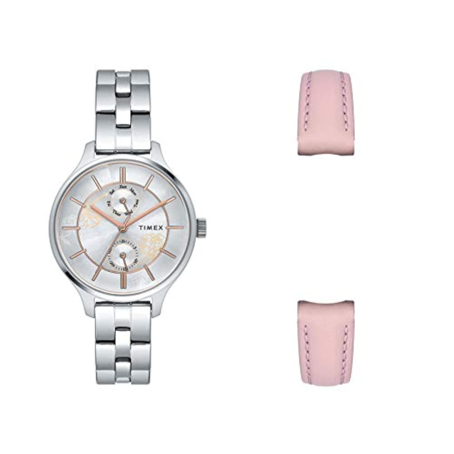 timex Analog Watch for Women with Silver Round Dial & Silver Stainless Steel Bracelet Band Water Resistant Women's Wrist Watches - TWEL14800-picture-48