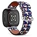 CJBROES Replacement Leather Watch Band, Compatible with Fitbit Versa 3 and Fitbit Sense of Wristband Bracelet Accessory - Cute Princess Textile