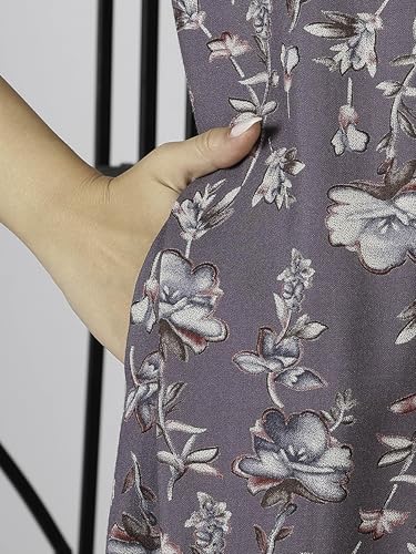 Image of 9shines Label Premium Alpine Maxi Designer Nighty | Floral Print Maxi for Women | Night wear for Women | | Full Length Night Gown for Women | Night Dress for Women Stylish (2467)