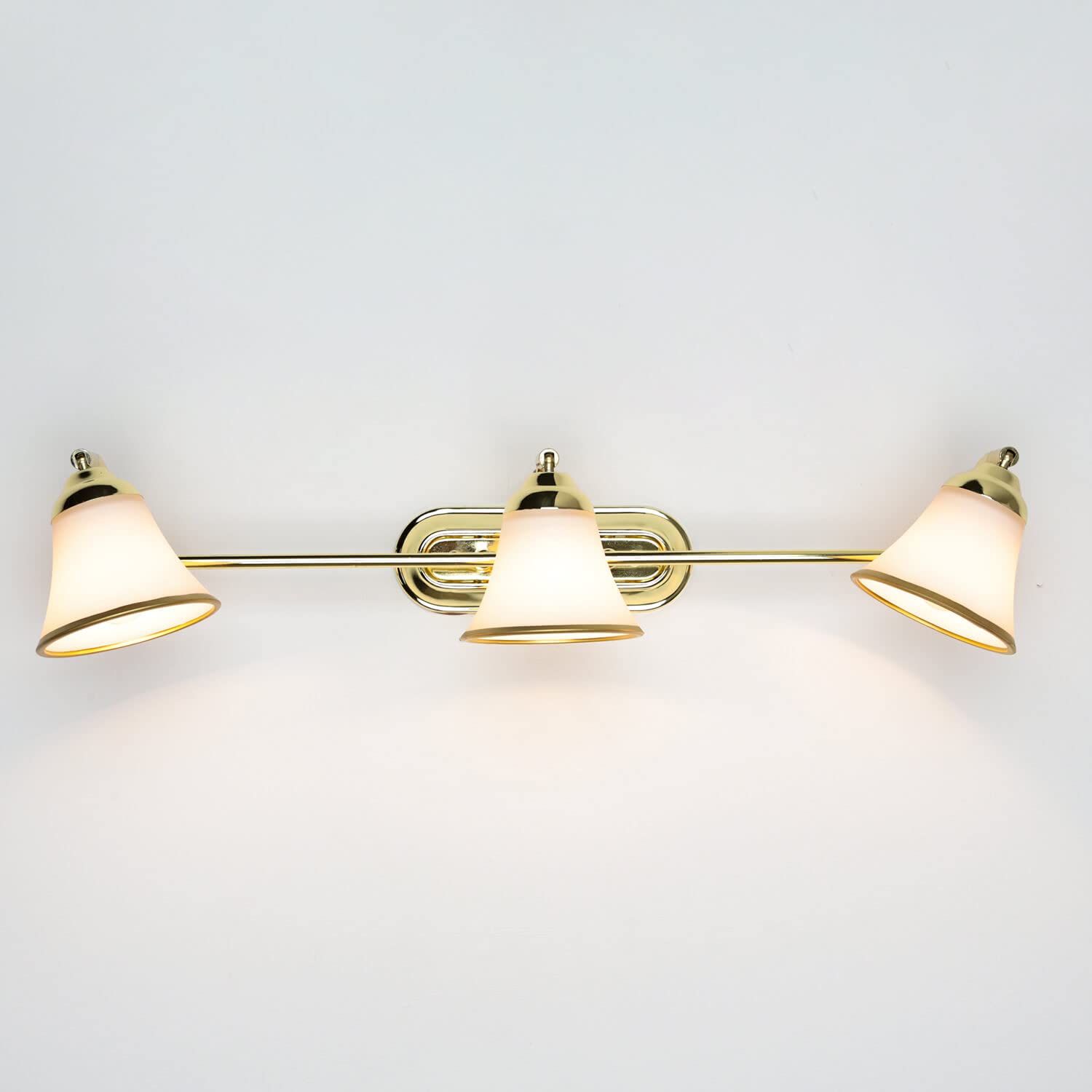 Aplique baño oro, lámpara baño, aplique espejo, Art Nouveau, orientable, poco deslumbrante, cristal, 3 luces, E14, A:70 cm, luz espejo
