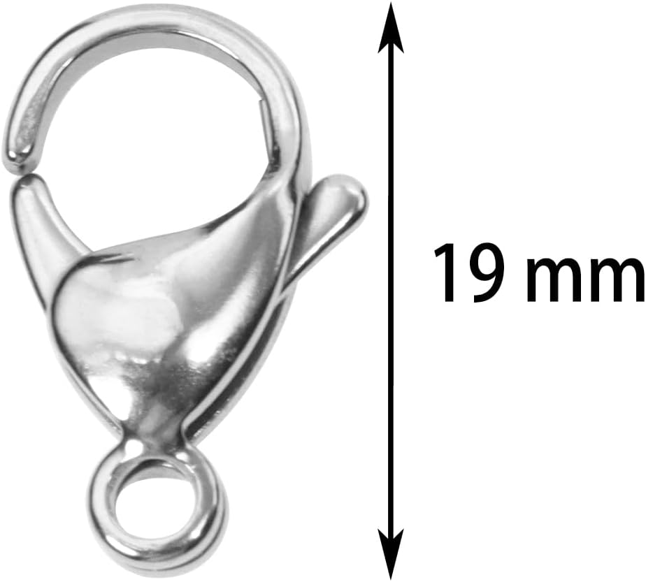 Shapenty 19mm Stainless Steel Lobster Claw Clasps Fastener Hook Connector for Necklace Bracelet Jewelry Finding Making Key Ring Keychain Bag Purse Hanging Charms Accessories Ornaments Craft (10) - Image 2