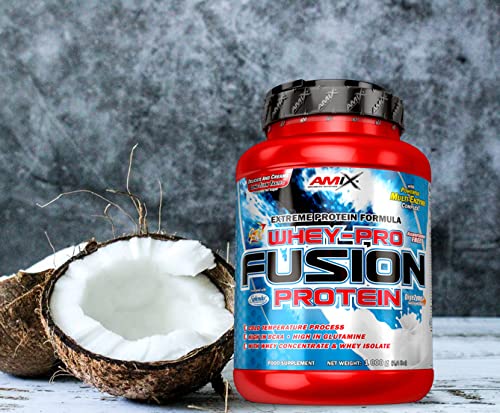 AMIX-Proteina-Whey-Pure-Fusion-Concentrado-de-Suero-Ultra-Filtrado-Sabor-coco-y-chocolate-Proteinas-para-Aumentar-Masa-Muscula-Proteina-Isolada-con-Splenda-Contiene-L-glutamina-1-Kg