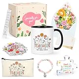 YHRJWN Teacher Appreciation Gifts, 8 Pcs Teacher Gifts Basket, Teachers Plant Seeds Mug Gift Box, Birthday Back to School Gifts