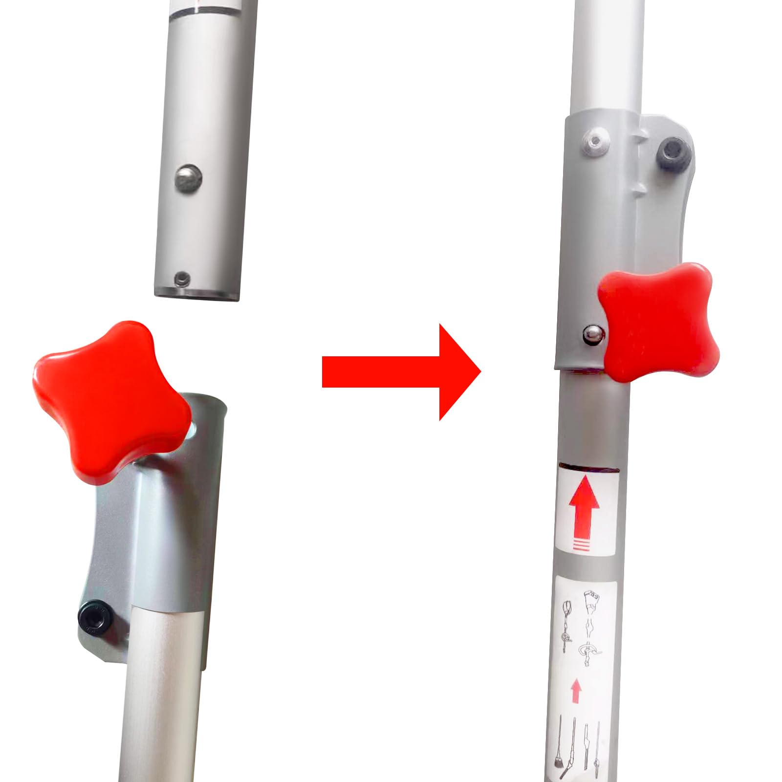 Pieza de repuesto 575260201, accesorio de poste de extensión de 30 pulgadas / eje de transmisión superior para Hus, Worx, Huyndai, Worx Pole Saw Attchemt (plateado)