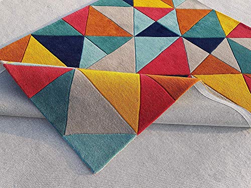 Image of Mordern Design Handmade Tufted Carpet Pure Woollen Export Quality Carpet for Living Room, Bedroom Hall [ Size 4 x 6, Color Multi A6 ]