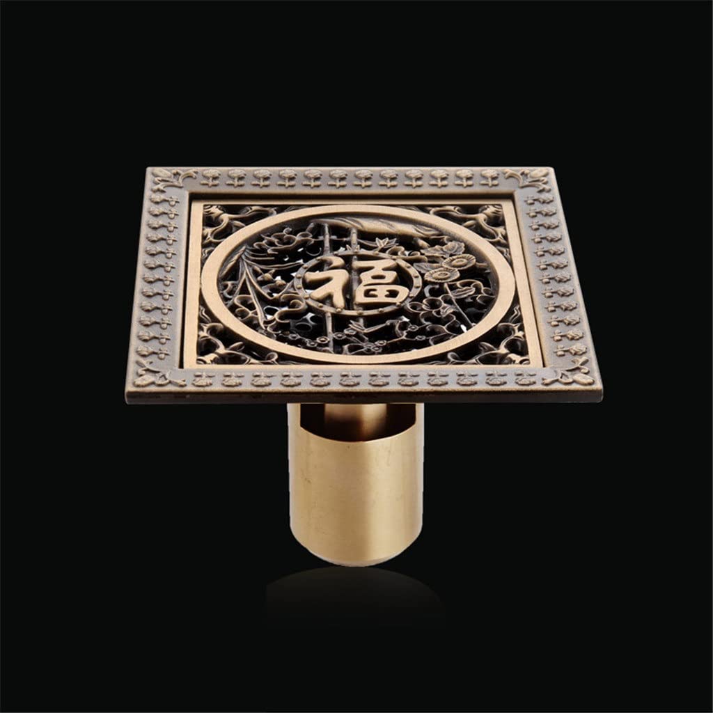 Italiano: Euro Piano Scoins Antique Brass Doccia Doccia Drain Draft Bagno Euro Quadrato Piano Scolare Copertura del Filtro(3-Pack)