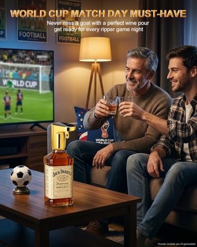 Image of 5 in 1 Wine Aerator Whiskey Dispenser,Liquor Decanter, Alcohol Pourer-Gold | World Cup Party Essential | 1-Second Aeration | Easy Tap-to-Pour | 1-999ml Precision | USB-C Rechargeable | Smart&Automatic