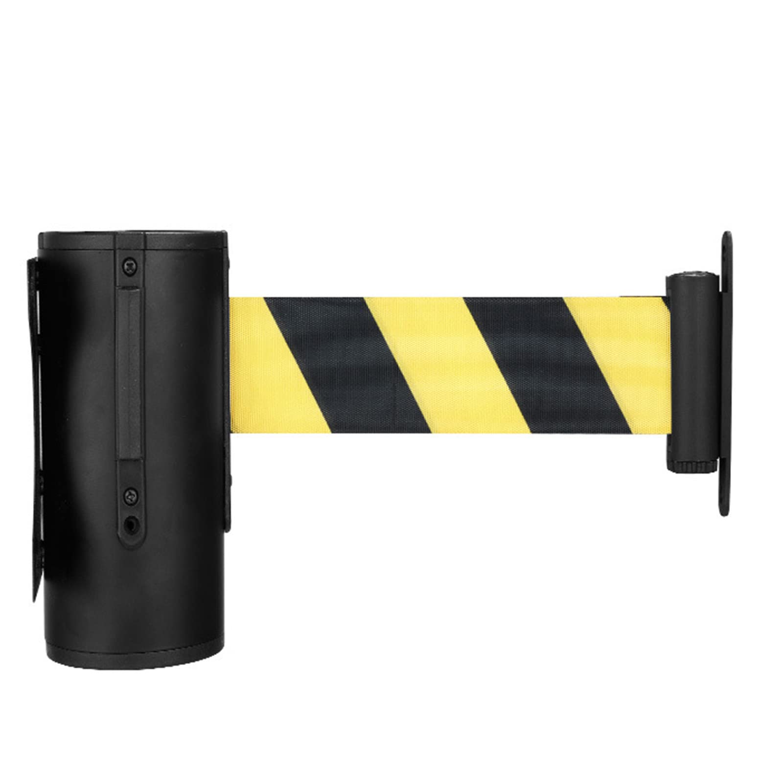 Cinta De Seguridad Retráctil De 5 M – Cinta De Control De Multitudes De Acero Inoxidable para Montaje En Pared, Ideal para Postes Y Barreras De Seguridad – Negro/Amarillo
