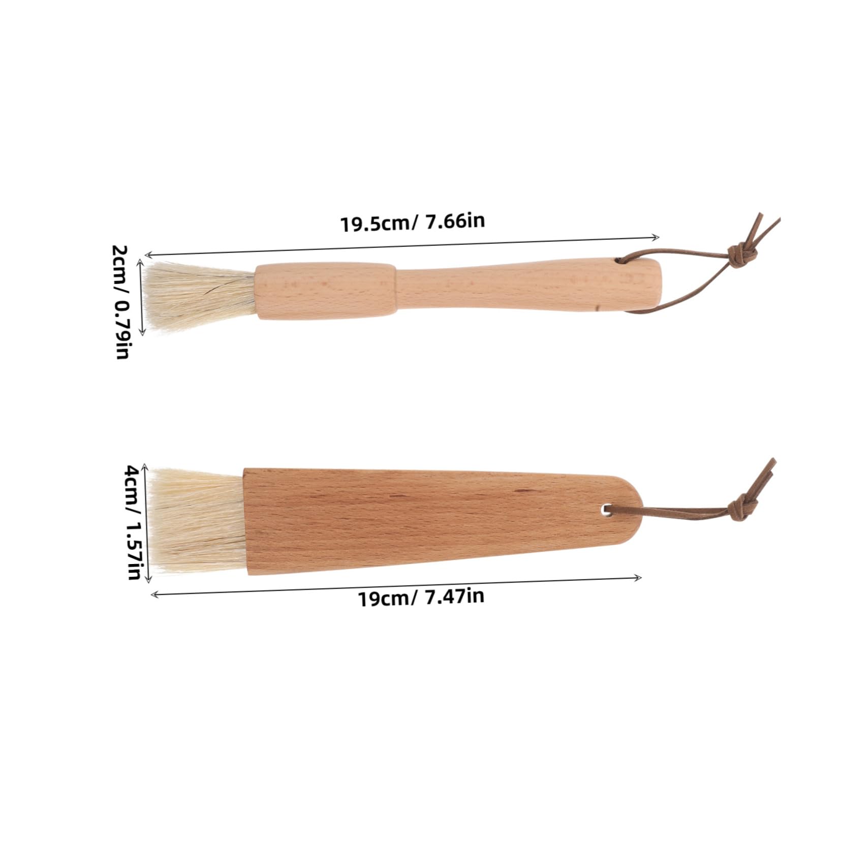 BESTonZON 2pcs Bbq Sauce Basting Brush Wooden Handle Bristle for Grilling Baking and Barbecue for Outdoor Cooking Camping and Home Use