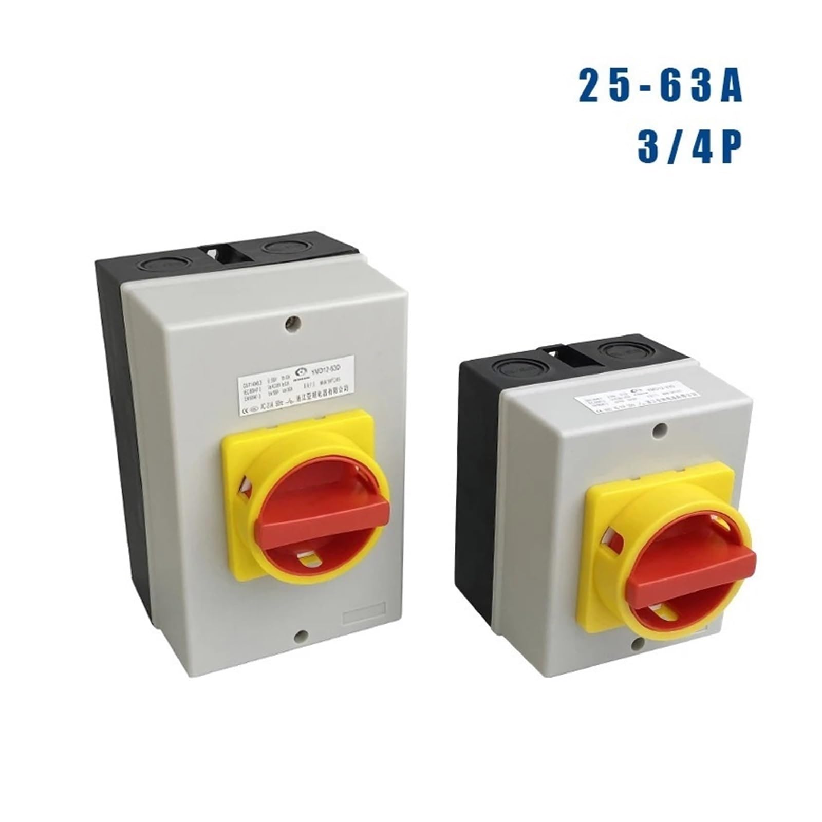 Sezionatore Elettrico rotativo 25A-63A Sezionatore 3P/4P Interruttori DIN Contatto Argento Selettore camma ON/off(175x115x100 Box,3 POLES-32A)