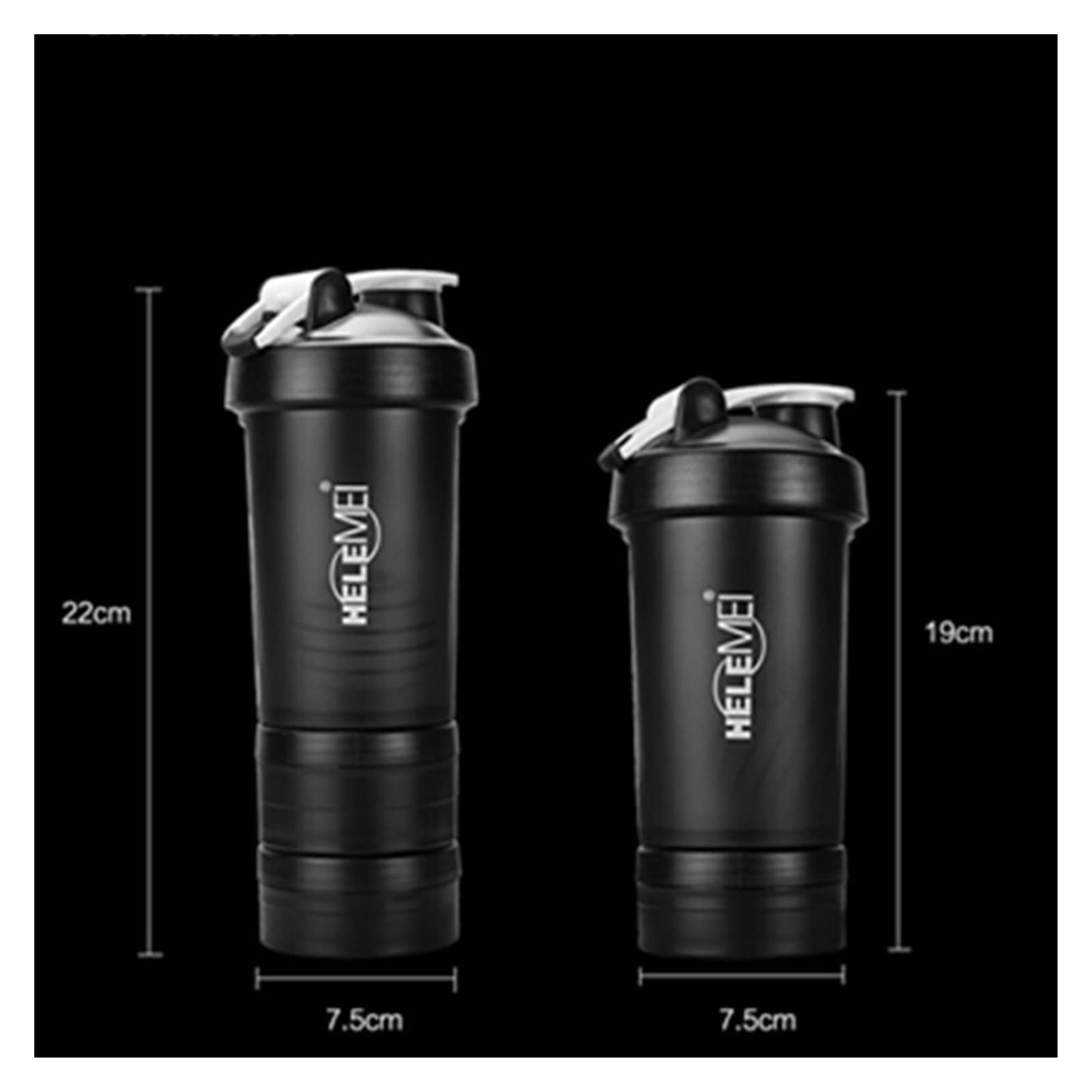 Twey Protein Polvo Shaker Botellas Spring Shaker Cup Gym Three Capas Shaker Protein Milk Shaker Deporte Botellas de Agua