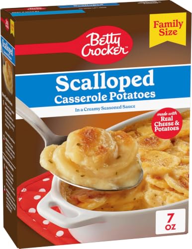 Image of Betty Crocker Scalloped Casserole Potatoes, Made With Real Cheese, Family Size, 7 oz Box (Pack of 12)