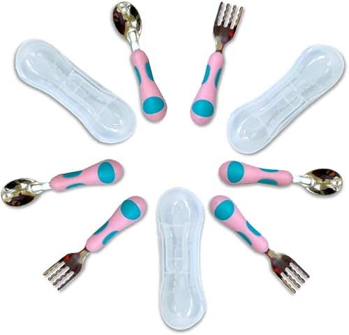 Miniatura 7 de Utensilios para niños pequeños  Juego de cubiertos para niños con estuche de viaje x 3  Tenedores de acero inoxidable cucharas para niños de 1, 2,