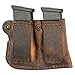 Versacarry 72221 Leather Double Magazine Carrier - Adjustable - Single Stack- Brown