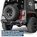 u-Box Rear Bumper for Jeep Wrangler YJ & TJ 1987-2006 - Textured Steel Back Bumper w/LED Lights & D-Rings & Receiver Hitch & License Plate Mount