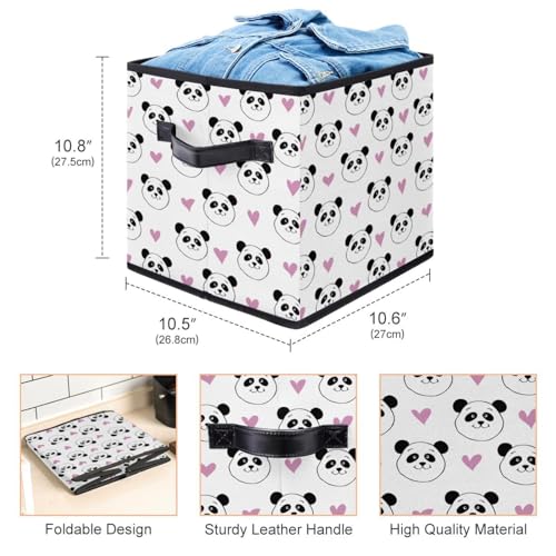 Boîte de rangement cube tissu pliable panda pour libérer de l'espace - 4