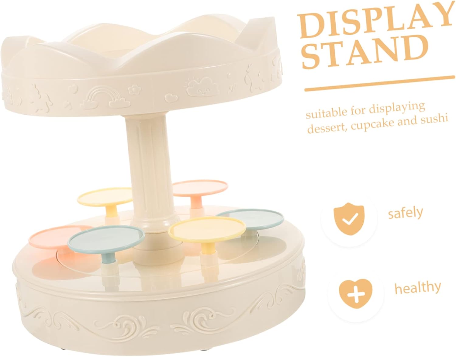 Automatic Rotating Dessert Display Stand Sushi Tiered Stand Cupcake Carousel Cupcake Holder
