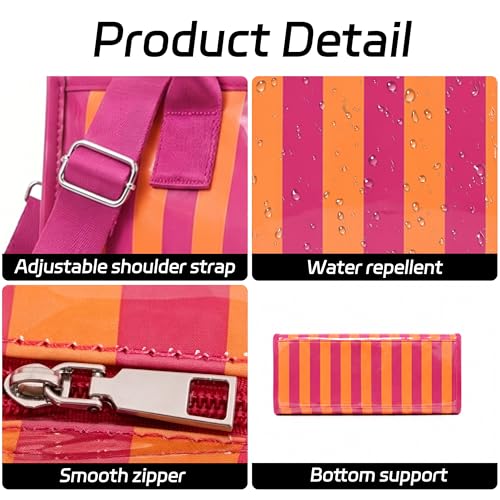 Image of GISMTR PVC Tote Bag for Women Large Letters Print Hobo Handbags Kraft Paper Shoulder Bag with Strap for Work Travel