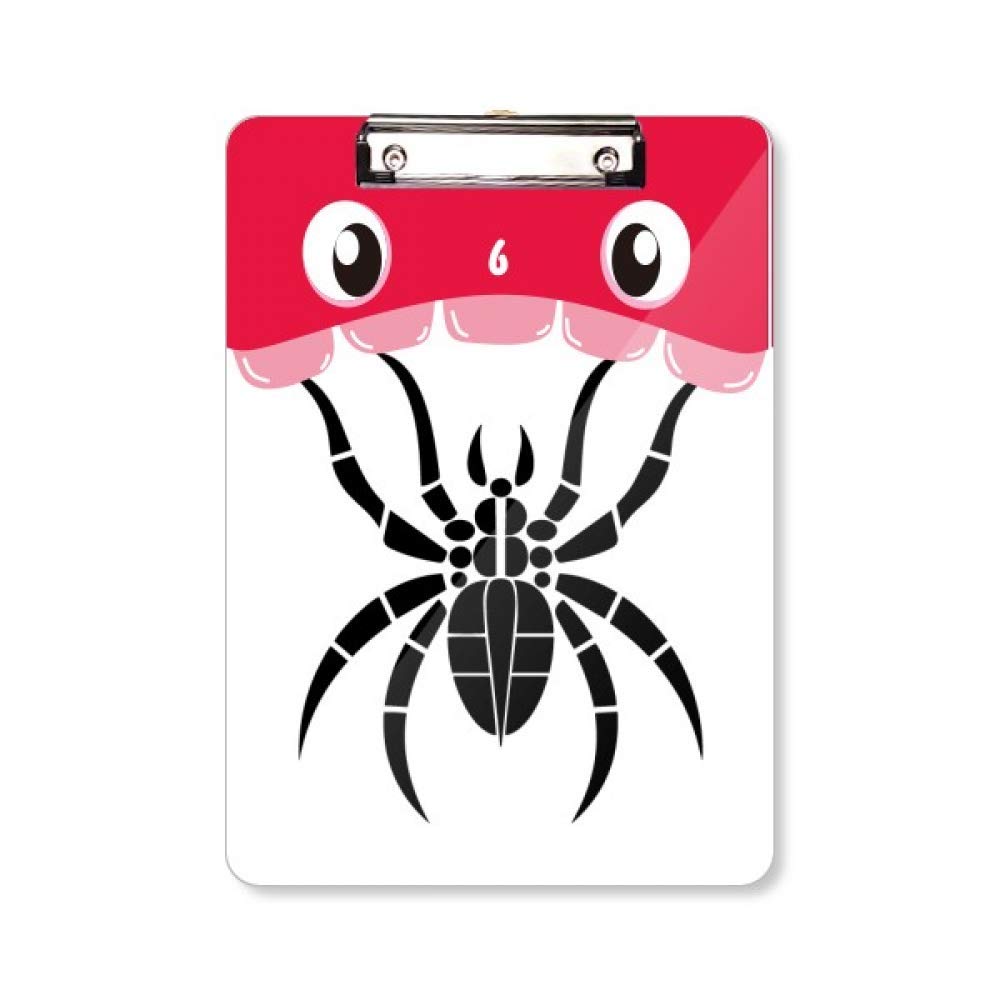 Porte-bloc A4 noir motif araignée et insectes pour prise de notes