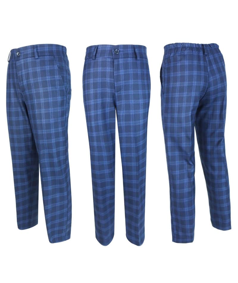 Image of SIRRI Boys' Italian Design Slim Fit Check Suits Wedding Formal Outfit