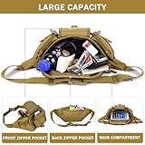 Huntvp Taktische Gürteltasche Sport Hüfttasche Molle Bauchtasche Wasserabweisend mit Reißverschluss für Outdoor Laufen Reise Wandern Radfahren Camping, Braun-L