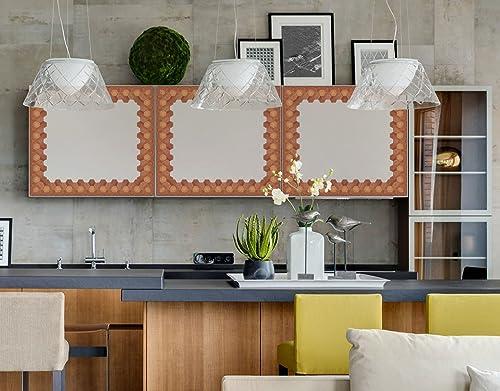 Image of WallDesign Terracotta Hexagon Tile Sticker - 4 in X 10 Ft Multipurpose Decorative Self-Adhesive Border for Kitchen Backsplash, Furniture, Wall, Cupboard, Staircase