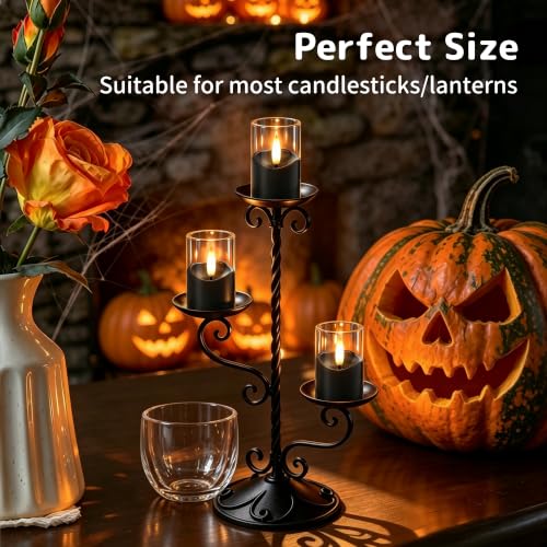 Image of Small Rechargeable Flameless Tea Lights Candles with Timer Remote