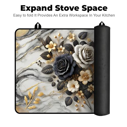 Image of Stove Top Cover for Glass Electric Stove (rose, 30 inch x 21 inch)