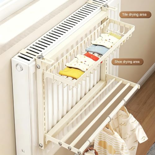 Étendoir à linge en acier carbone double couche pour radiateur - 8
