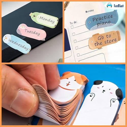 Image of FunBlast Colorful Sticky Notes, 30 Sheets - 900 Sticky Notes, Sticky Pad for Study, Point It Marker Stationery Items, Self-Adhesive Memo Pad, Planners and Memo Sticker